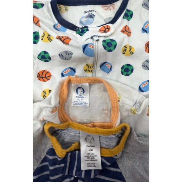 Baby Boy's - 3 Sleepers  in Navy & White with Colorful Designs - Size 0-3 Month - Picture 9 of 9